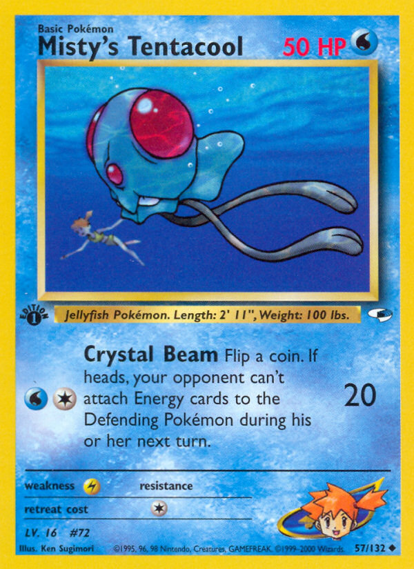 Misty's Tentacool (57) 57/132 - Gym Heroes 1st Edition