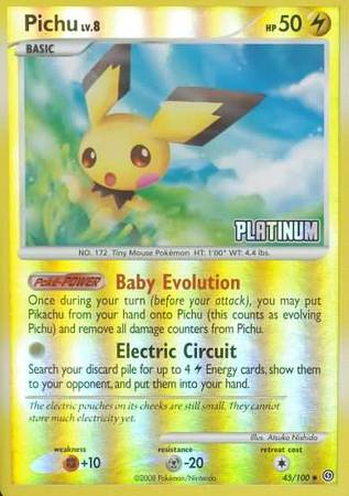 Pichu - 45/106 [Platinum] 45 - Burger King Promos Reverse Holofoil