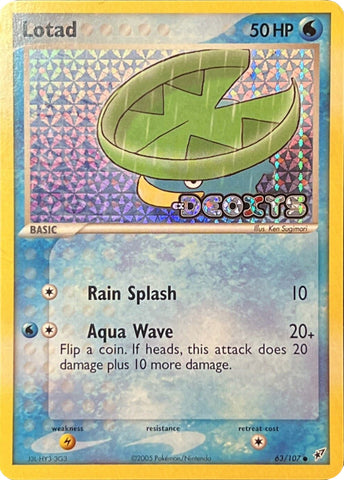 Lotad - 063/107 63/107 - Deoxys Reverse Holofoil