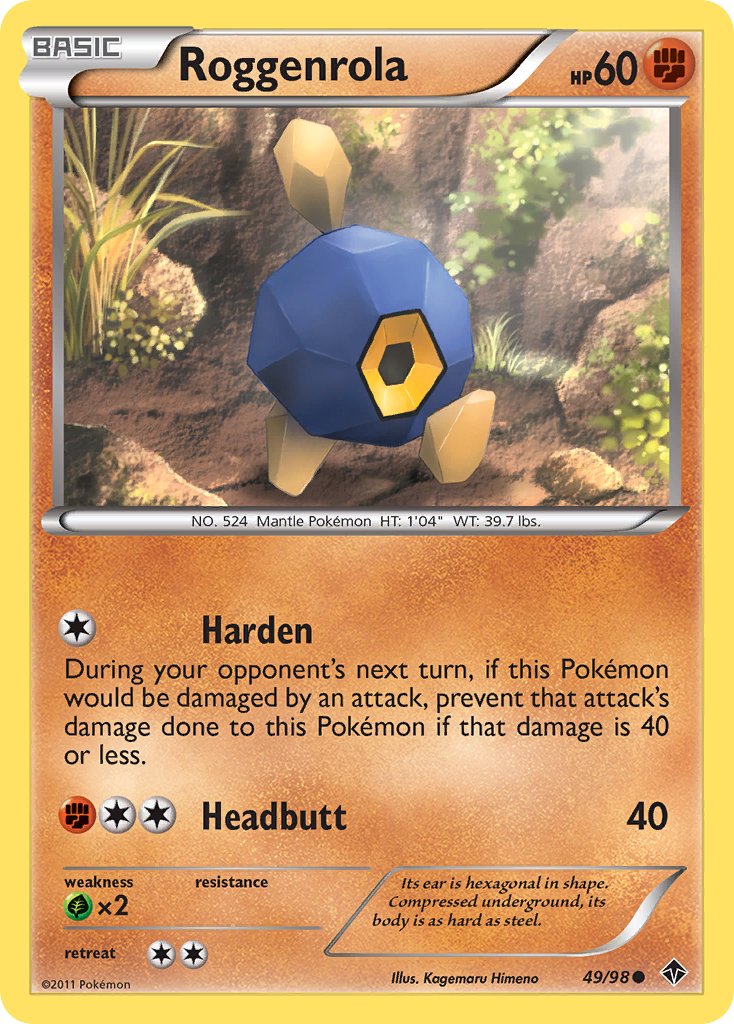 Roggenrola - 49/98 (Cracked Ice Holo) - Blister Exclusives Holofoil