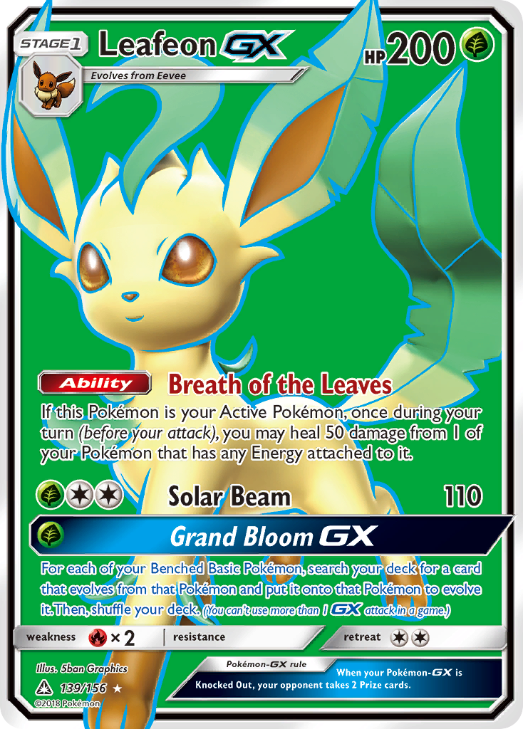 Leafeon GX (Full Art)/156 - SM  Ultra Prism Holofoil