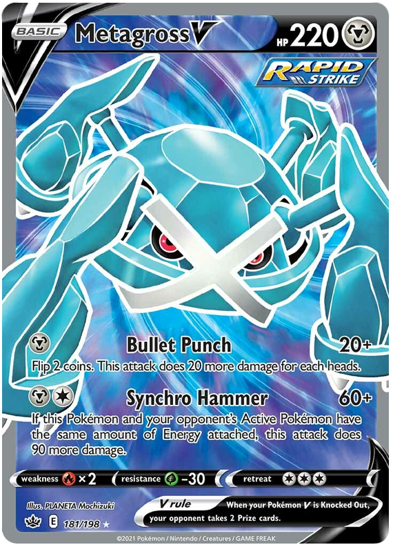 Metagross V (Full Art) 181/198 - SWSH06 Chilling Reign Holofoil