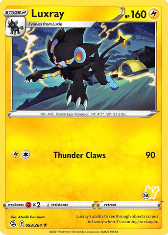 Luxray - 093/264 (#28 Pikachu Stamped) - Battle Academy 2022