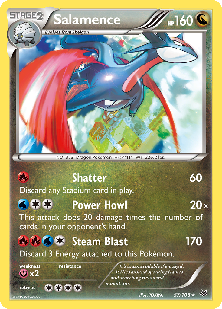 Salamence 57/108 - XY  Roaring Skies Holofoil