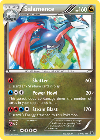Salamence 57/108 - XY  Roaring Skies Holofoil