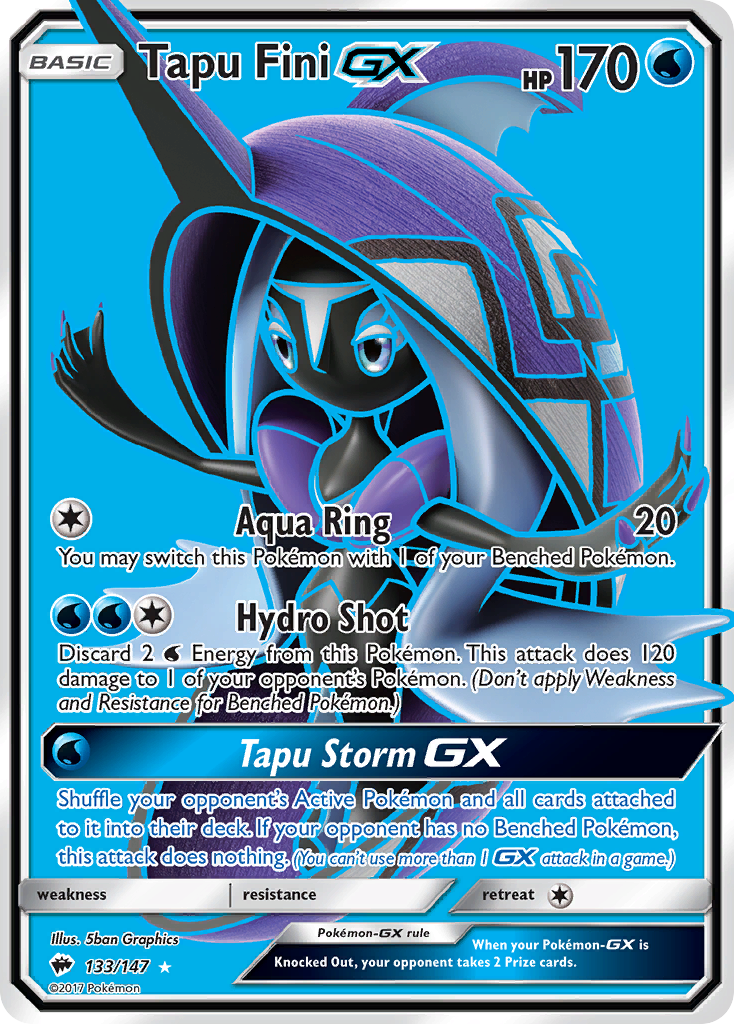 Tapu Fini GX (Full Art)/147 - SM  Burning Shadows Holofoil