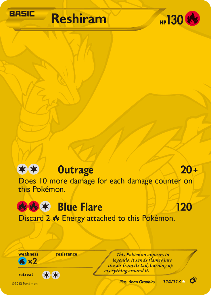 Reshiram (114 Full Art Secret Rare)/113 - Legendary Treasures Holofoil