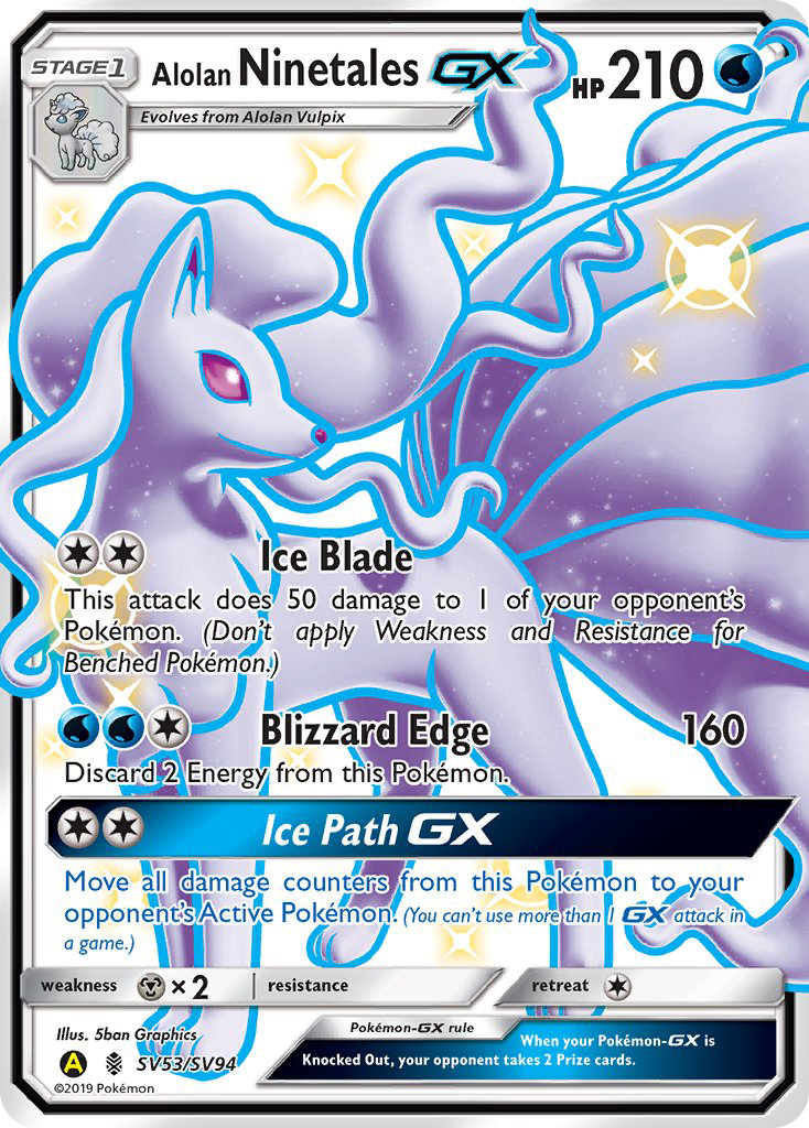 Alolan Ninetales GX SV53/94 - Hidden Fates Shiny Vault Holofoil