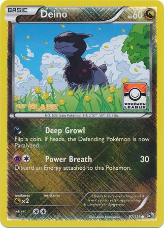 Deino - 97/113 (Pokemon League) [1st Place] - League & Championship Cards Reverse Holofoil
