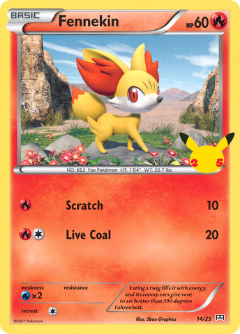 Fennekin - 14/25 14/25 - McDonalds 25th Anniversary Promos