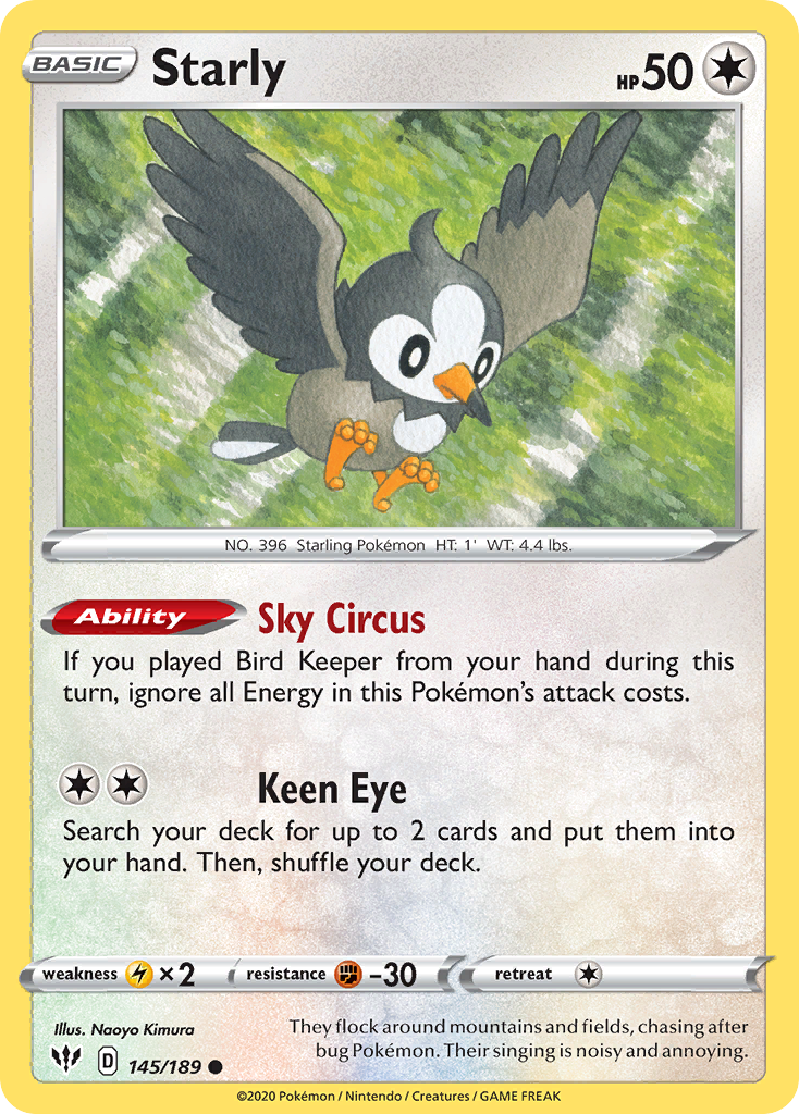Starly 145/189 - SWSH03 Darkness Ablaze