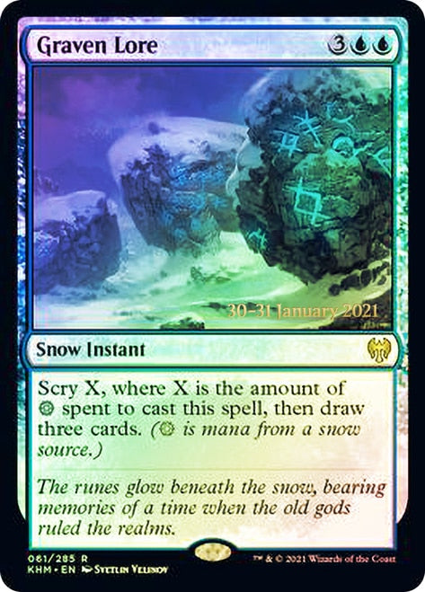 Graven Lore (PRE-061) - Kaldheim Promos: (snow) Foil