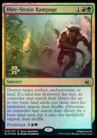 Dire-Strain Rampage (PRE-219) - Innistrad: Midnight Hunt Promos Foil