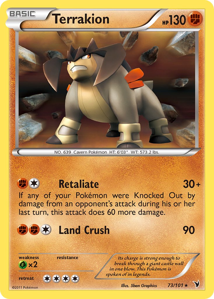 Terrakion - 73/101 (Cosmos Holo) - Blister Exclusives Holofoil