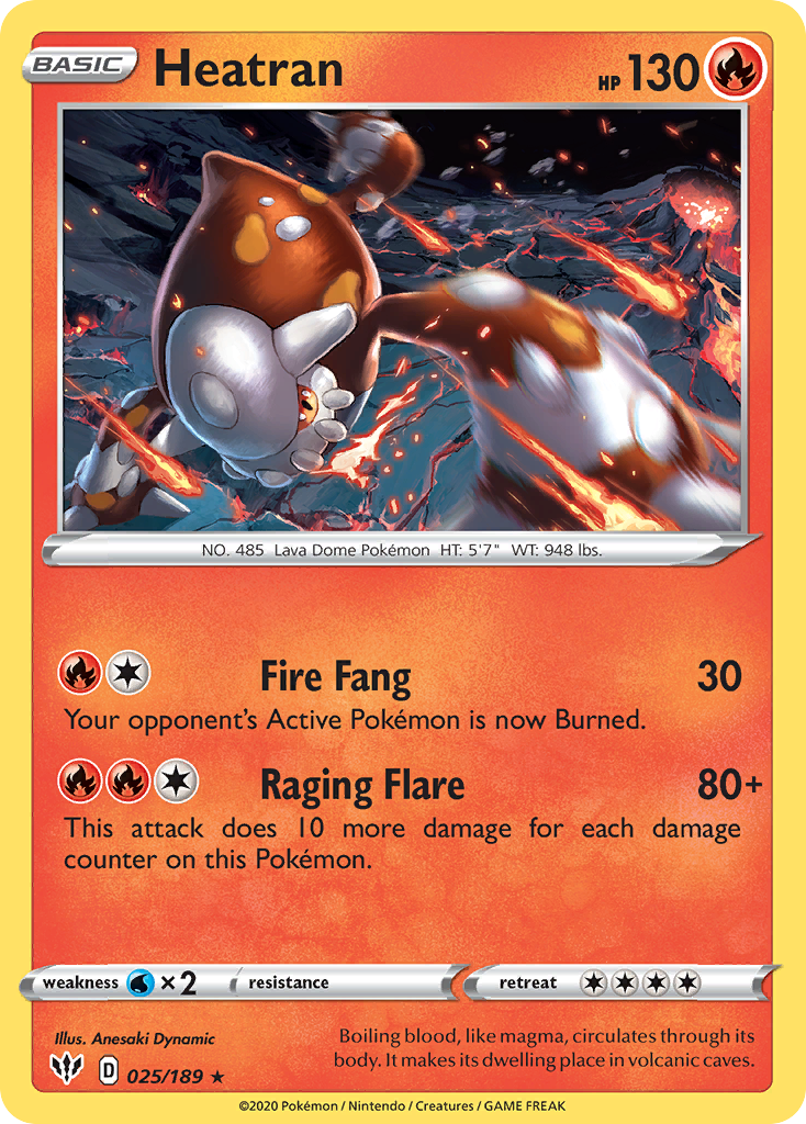 Heatran 25/189 - SWSH03 Darkness Ablaze Holofoil