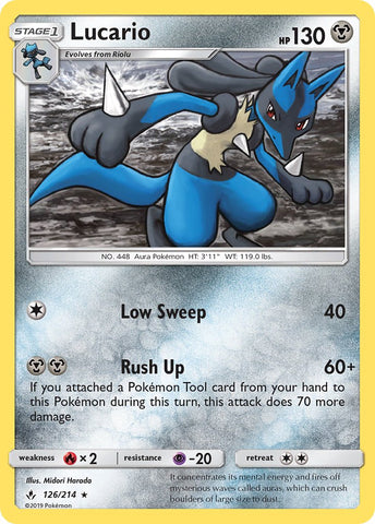 Lucario - 126/214 (SM Unbroken Bonds) - Deck Exclusives