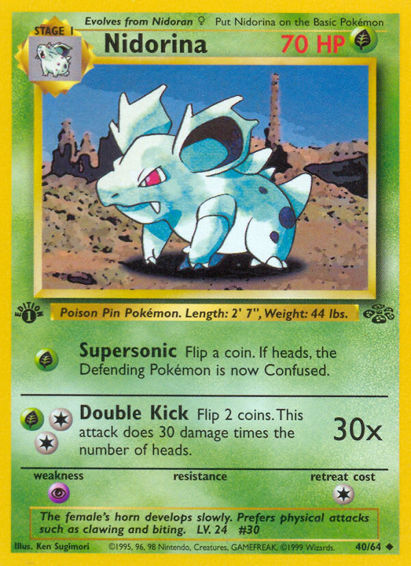Nidorina 40/64 - Jungle 1st Edition