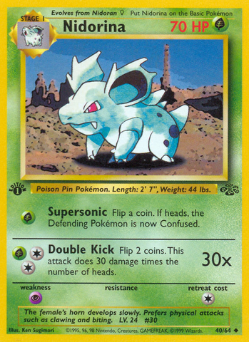 Nidorina 40/64 - Jungle 1st Edition