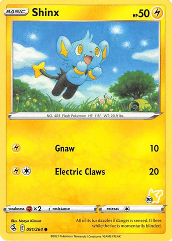Shinx - 091/264 (#20 Pikachu Stamped) - Battle Academy 2022