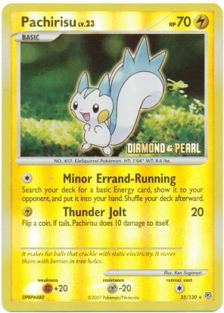 Pachirisu - 35/130 [Diamond & Pearl] - Burger King Promos Reverse Holofoil