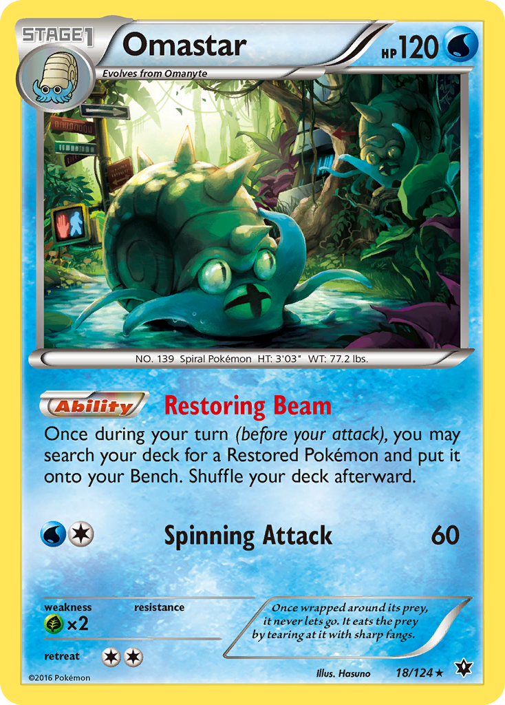 Omastar 18/124 - XY  Fates Collide