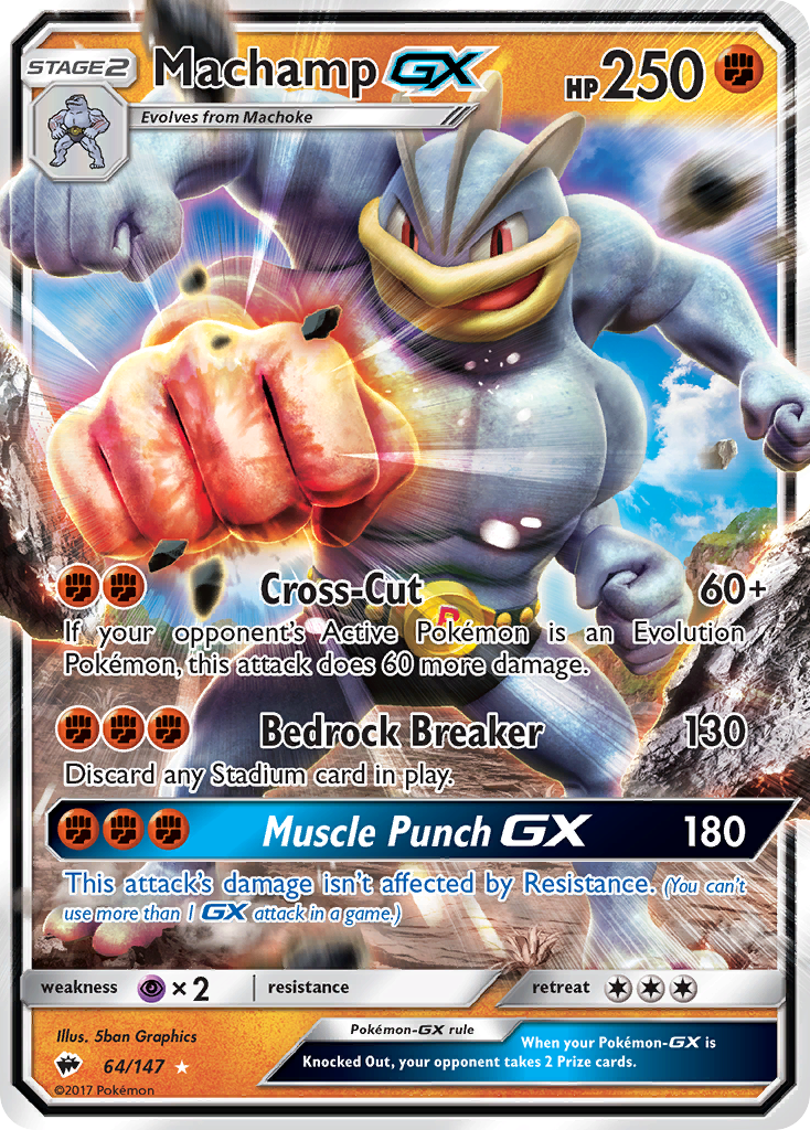 Machamp GX 64/147 - SM  Burning Shadows Holofoil