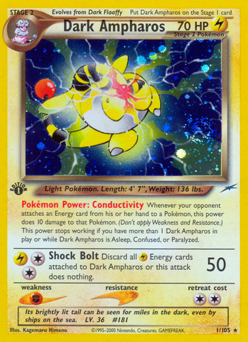 Dark Ampharos/105 - Neo Destiny 1st Edition Holofoil