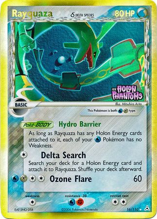 Rayquaza - 016/110 (Delta Species)/110 - Holon Phantoms Reverse Holofoil