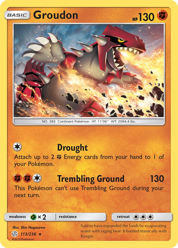 Groudon - 113/236 (Cracked Ice Holo) - Deck Exclusives Holofoil