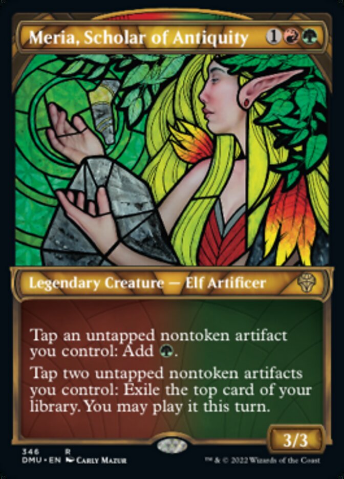 Meria, Scholar of Antiquity (Textured Foil) (DMU-346) - Dominaria United: (Showcase) Foil