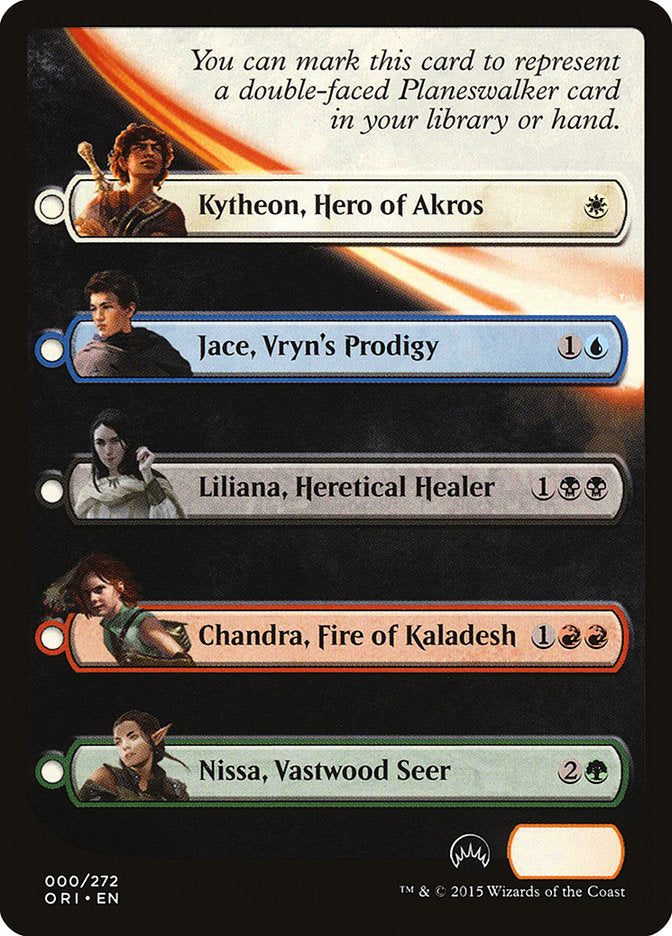 Checklist Card - Magic Origins (Planeswalker) (ORI-000) - Magic Origins Tokens