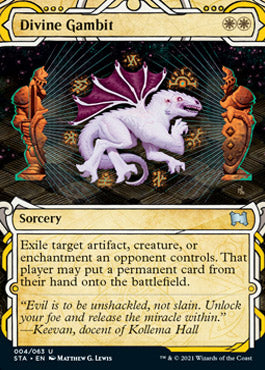 Divine Gambit (Foil Etched) (STA-004) - Strixhaven Mystical Archive (Borderless) Foil