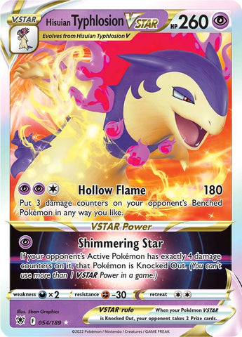 Hisuian Typhlosion VSTAR 54/189 - SWSH10 Astral Radiance Holofoil