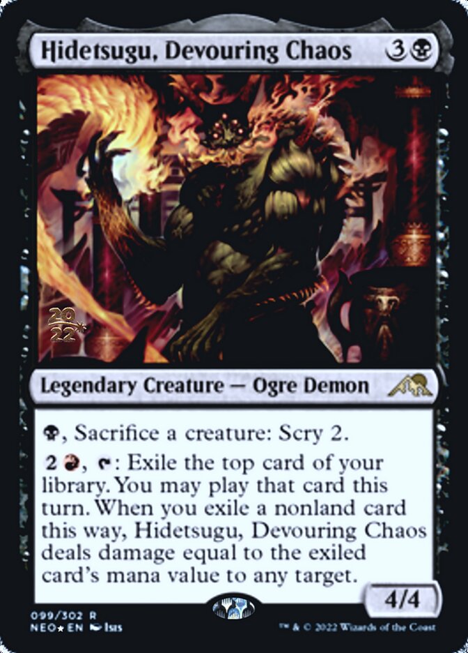 Hidetsugu, Devouring Chaos (PRE-099) - Kamigawa: Neon Dynasty Promos Foil