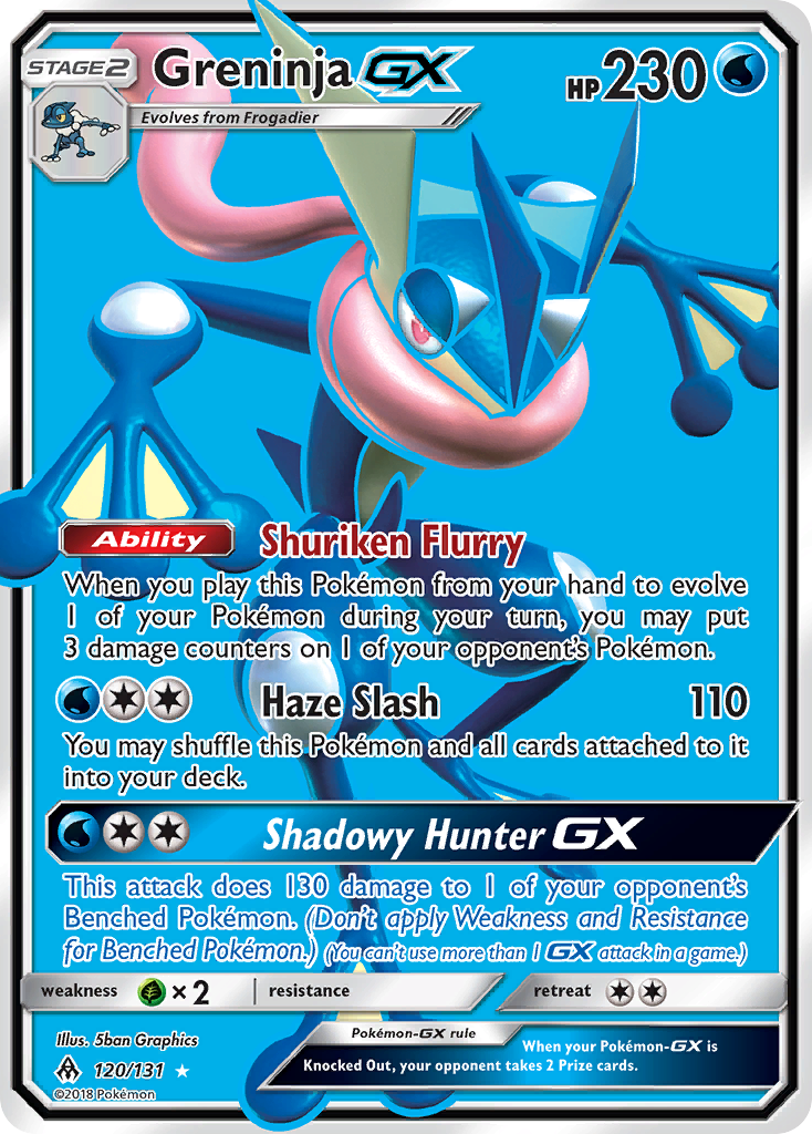 Greninja GX (Full Art)/131 - SM  Forbidden Light Holofoil