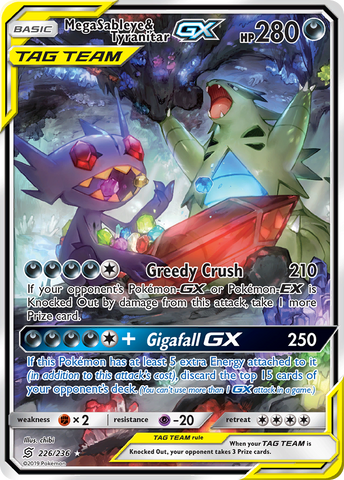 Mega Sableye & Tyranitar GX (Alternate Full Art)/236 - SM  Unified Minds Holofoil