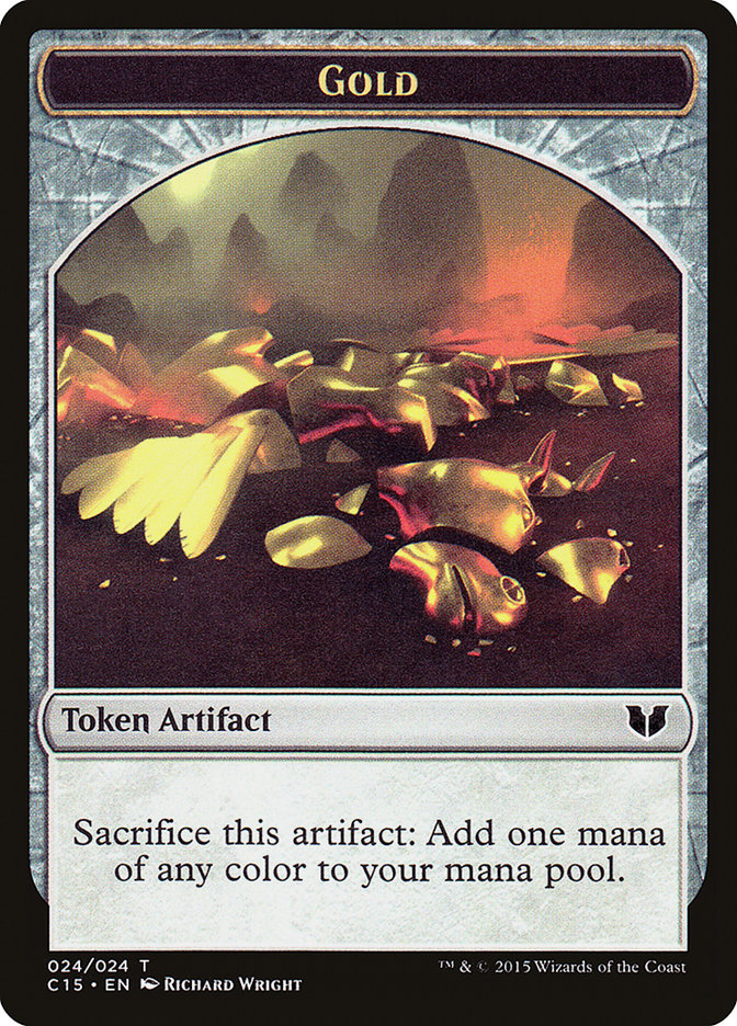 Gold // Knight (Vigilance) Double-Sided Token (C15-24 // 5) - Commander 2015 Tokens
