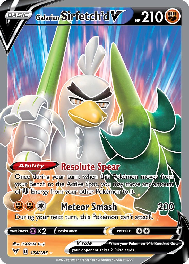 Galarian Sirfetch'd V (Full Art) 174/185 - SWSH04 Vivid Voltage Holofoil