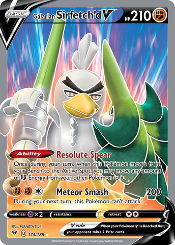 Galarian Sirfetch'd V (Full Art) 174/185 - SWSH04 Vivid Voltage Holofoil
