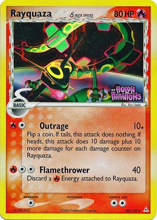 Rayquaza - 026/110 (Delta Species)/110 - Holon Phantoms Reverse Holofoil