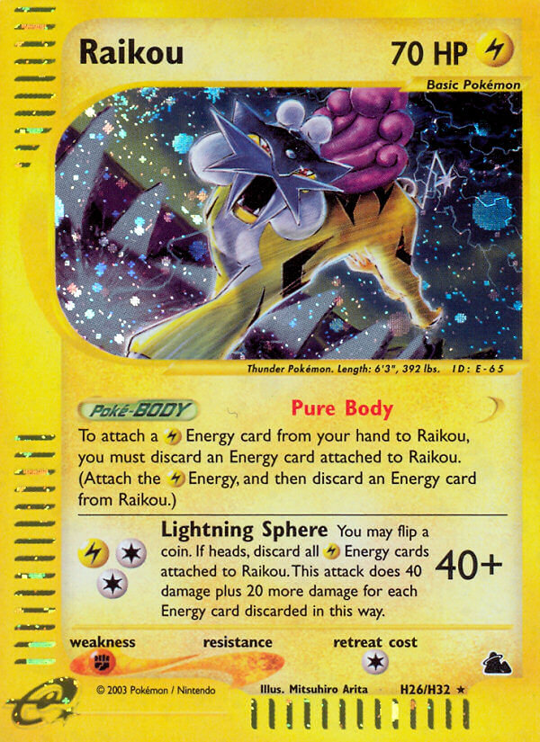 Raikou (H26) - H26/144 - Holofoil Skyridge - Holo Rare