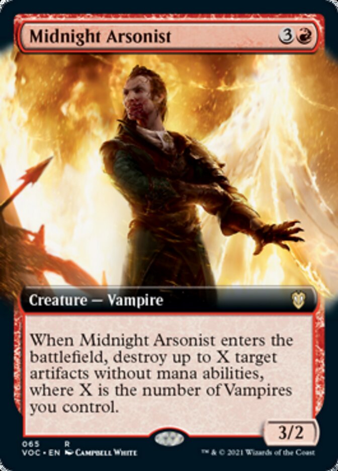 Midnight Arsonist (Extended Art) (VOC-065) - Crimson Vow Commander: (Extended Art)