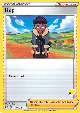 Hop - 165/202 (#33 Pikachu Stamped) - Battle Academy 2022