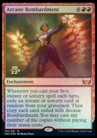 Arcane Bombardment (PRE-101) - Streets of New Capenna Promos Foil