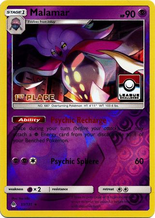 Malamar - 51/131 (League Challenge) [1st Place] - League & Championship Cards Reverse Holofoil
