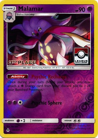 Malamar - 51/131 (League Challenge) [3rd Place] - League & Championship Cards Reverse Holofoil