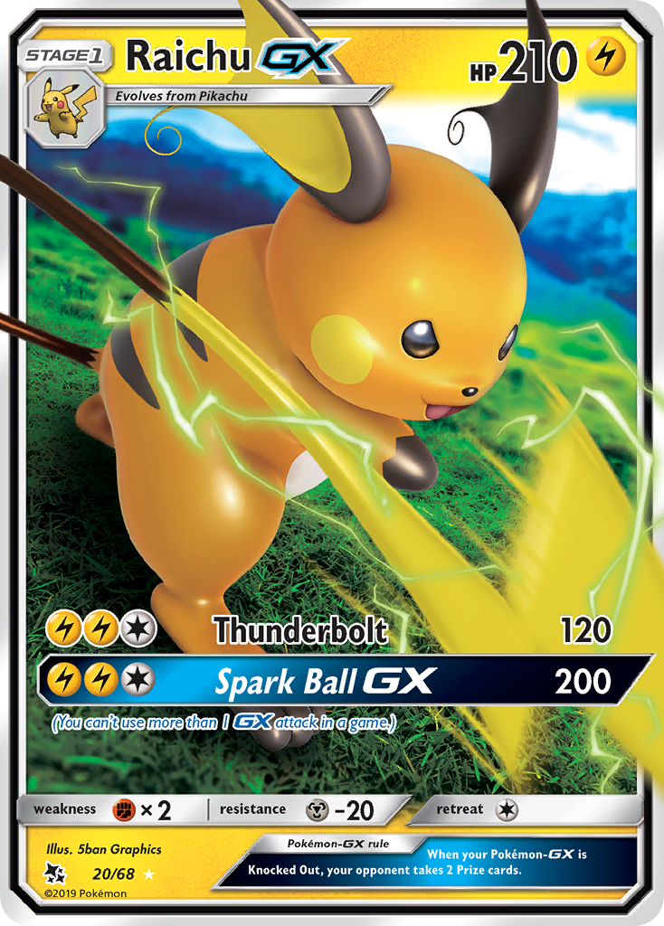 Raichu GX 20/68 - Hidden Fates Holofoil