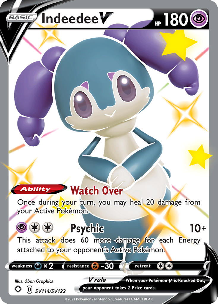 Indeedee V SV114/122 - Shining Fates Shiny Vault Holofoil