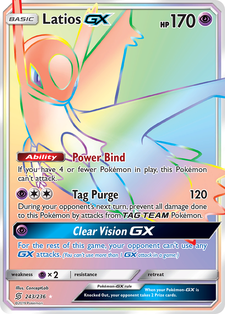 Latios GX (Secret)/236 - SM  Unified Minds Holofoil