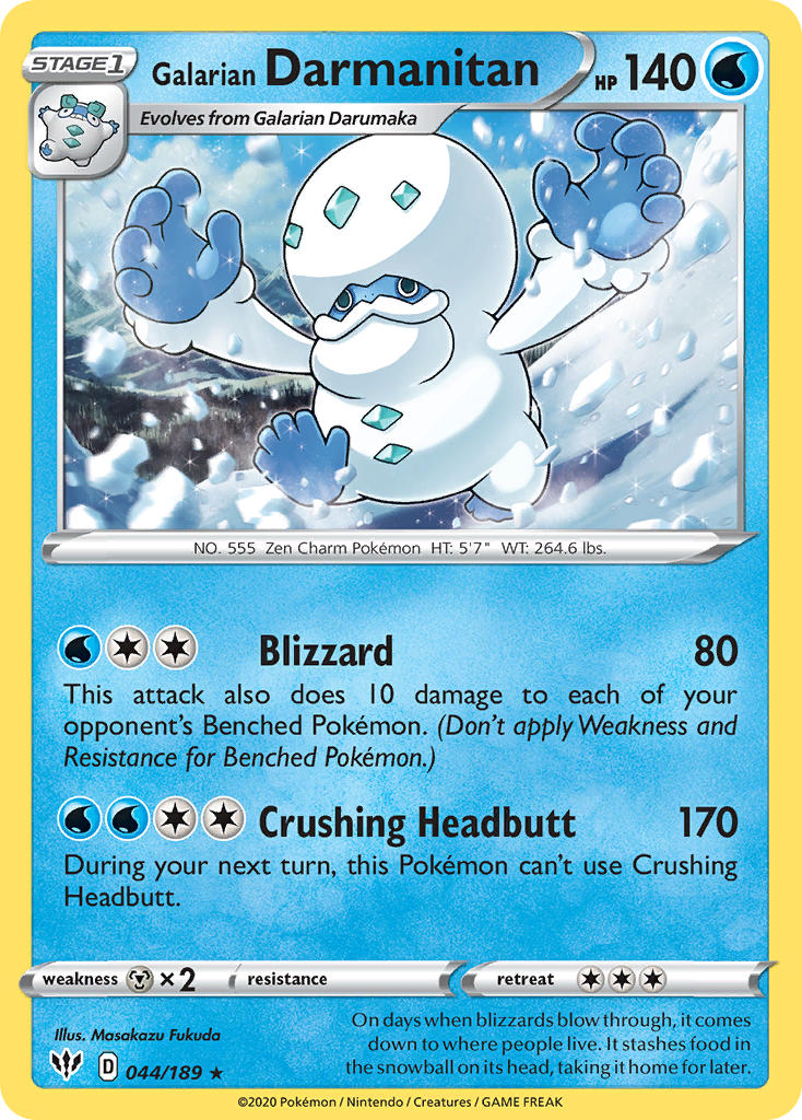 Galarian Darmanitan - 44/189 (Cracked Ice Holo) - Deck Exclusives Holofoil